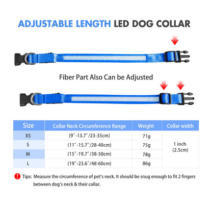 Dog Collar Luminous Pet Supplies Dog Collar Waterpoof Safety Collars Dropship