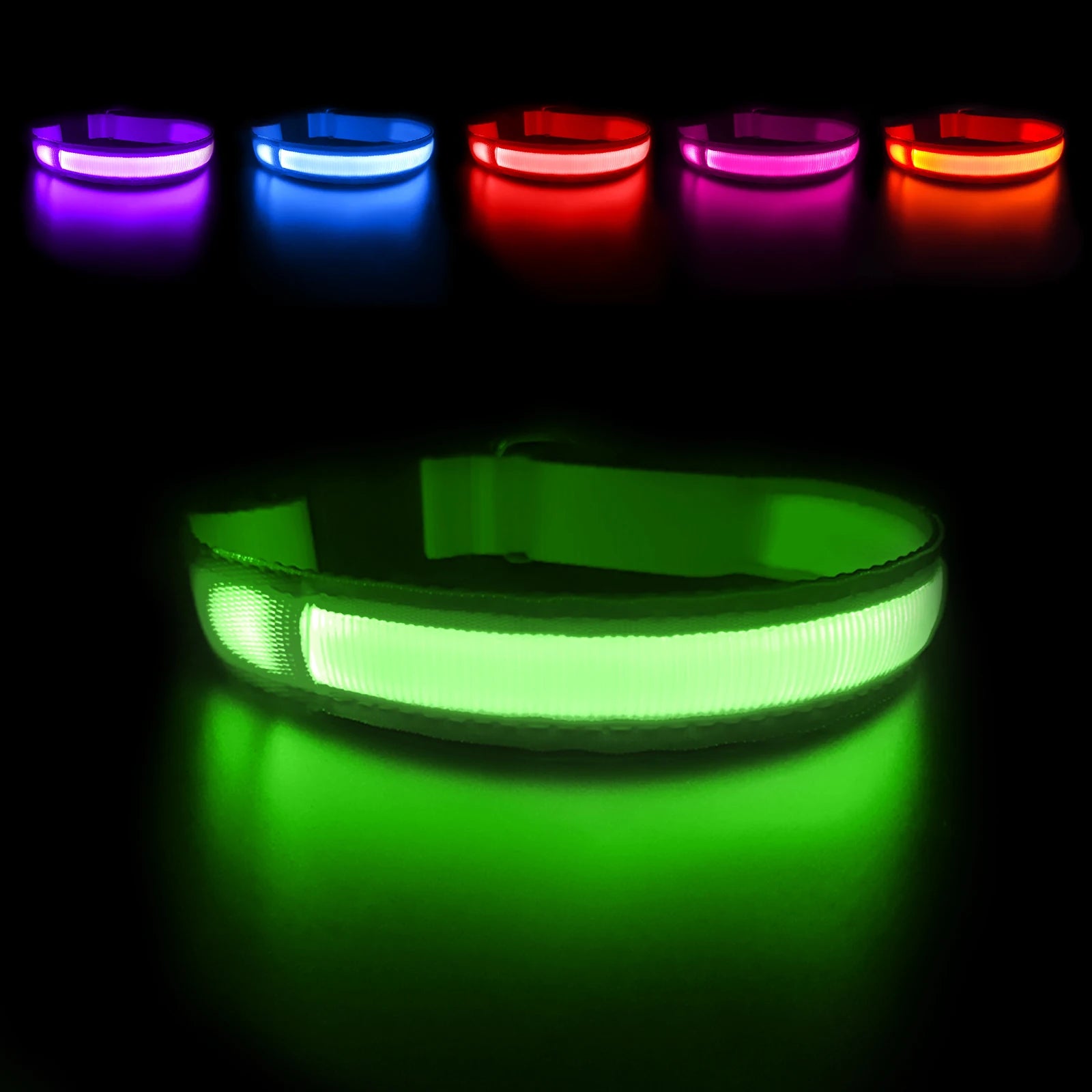 Dog Collar Luminous Pet Supplies Dog Collar Waterpoof Safety Collars Dropship