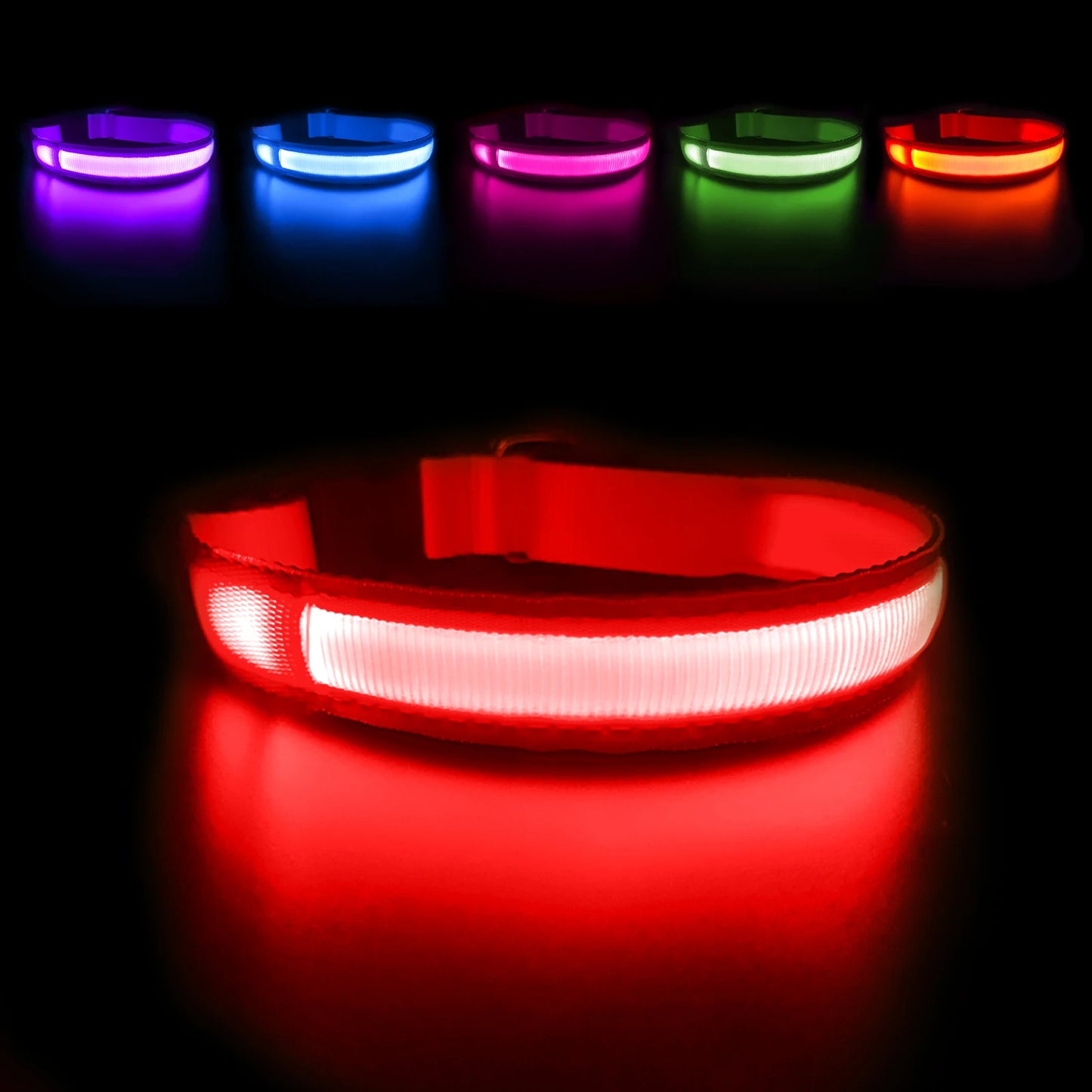 Dog Collar Luminous Pet Supplies Dog Collar Waterpoof Safety Collars Dropship