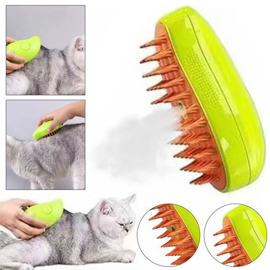 "3-in-1 Self-Cleaning Cat & Dog Grooming Brush – Steam Massage & Hair Remover Comb for Pet Shedding"